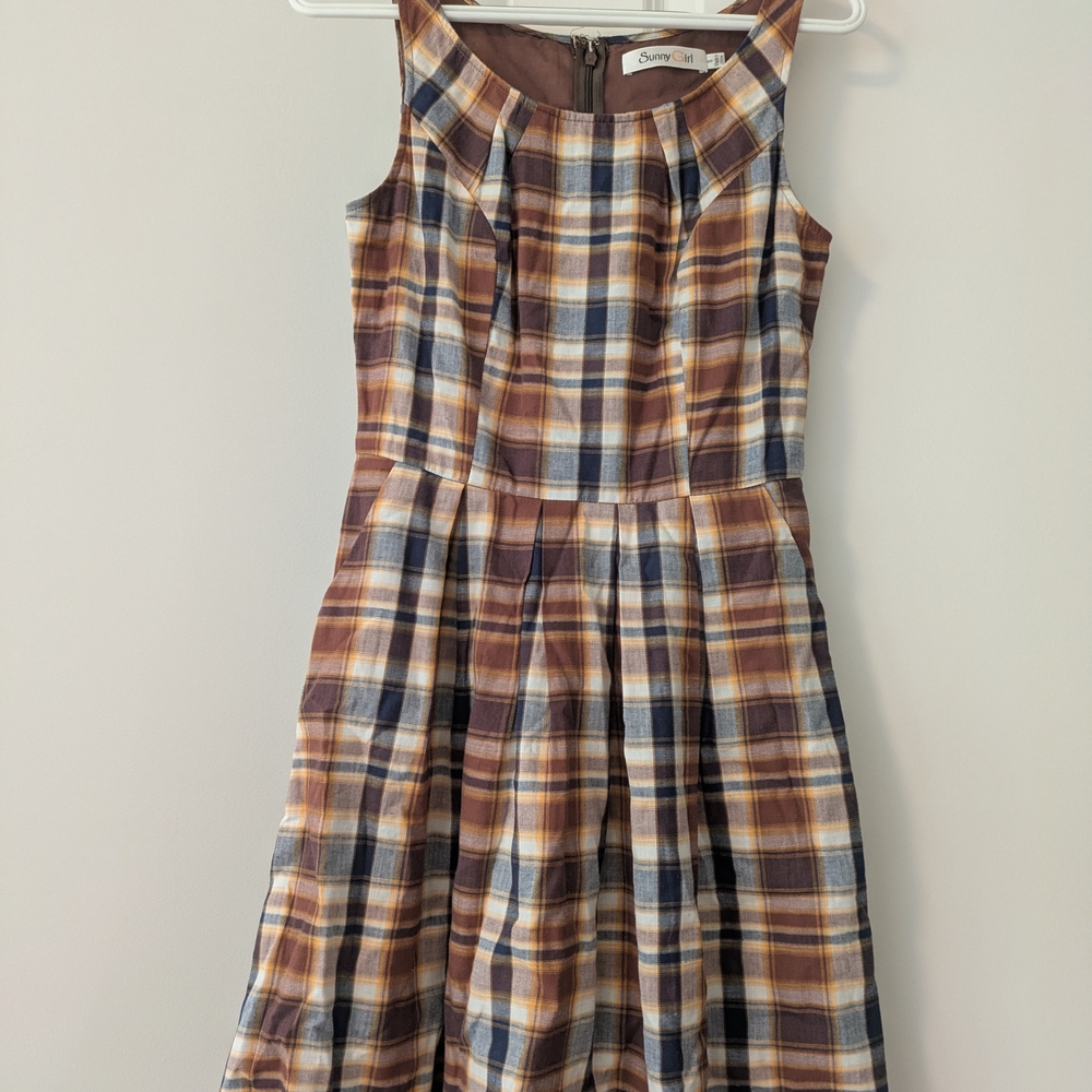 Sunny Girl Modcloth Plaid Dress
